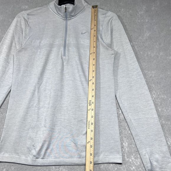 Nike Sweatshirt Womens Size Medium Gray Dri Fit Half Zip Pullover Jacket 2474 - Picture 10 of 14